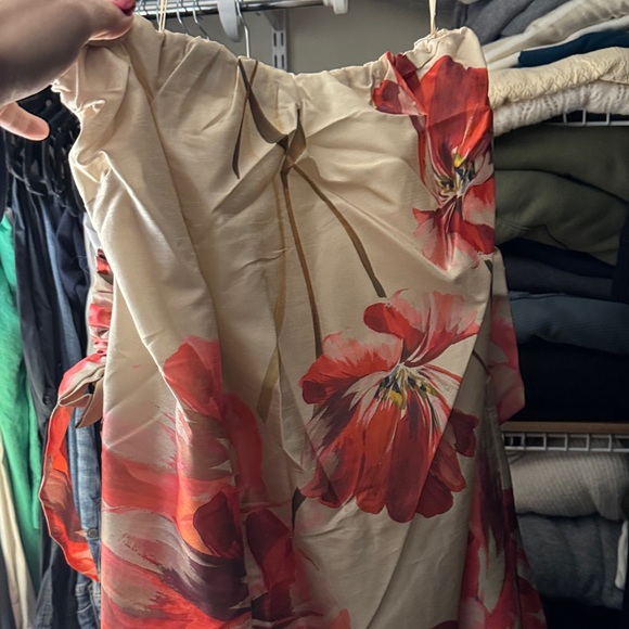 Hutch Floral Off-Shoulder Maxi Dress in Red and Cream - Picture 5 of 7